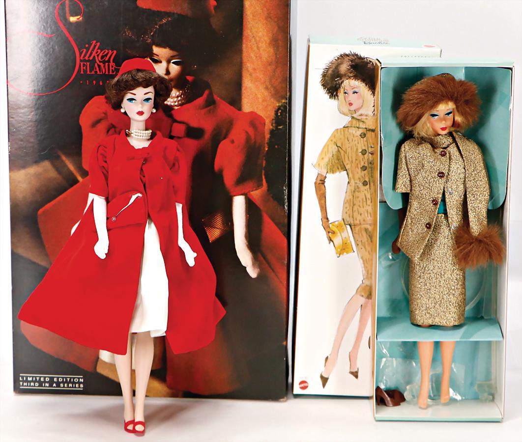 MATTEL 1x Barbie Porzellan Collection, limited Edition,: MATTEL 1x Barbie Porzellan Collection, limited Edition, ?Silken Flame?, Replica 1963, 1x ?Gold´n Glammer Barbie?, Replica 1965, beide unbespielt, im Orig.-Kart. German Description MATTEL 1x Barbie Po
