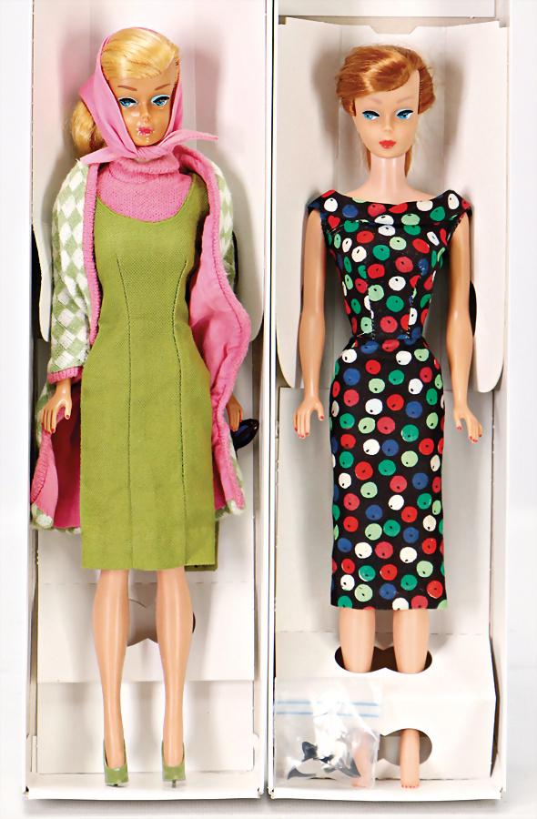 MATTEL 2x Swirl Ponytail Barbie, rothaarig in Outfit # (1 of 1)