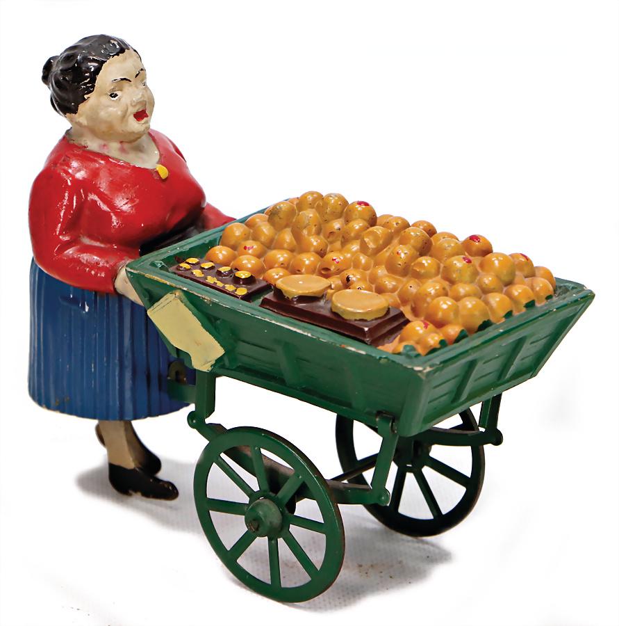 market woman, sheet metal and plastic parts, 13.5 cm,: market woman, sheet metal and plastic parts, 13.5 cm, clock mechanism is intact, good condition German Description Marktfrau, Blech- u. Kunststoffteile, 13,5 cm, Uhrwerk intakt, guter Zust.
