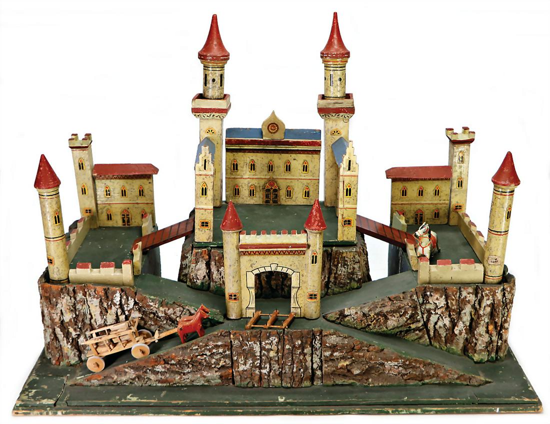 knight`s castle, around 1900, wood, colored, surface (1 of 1)