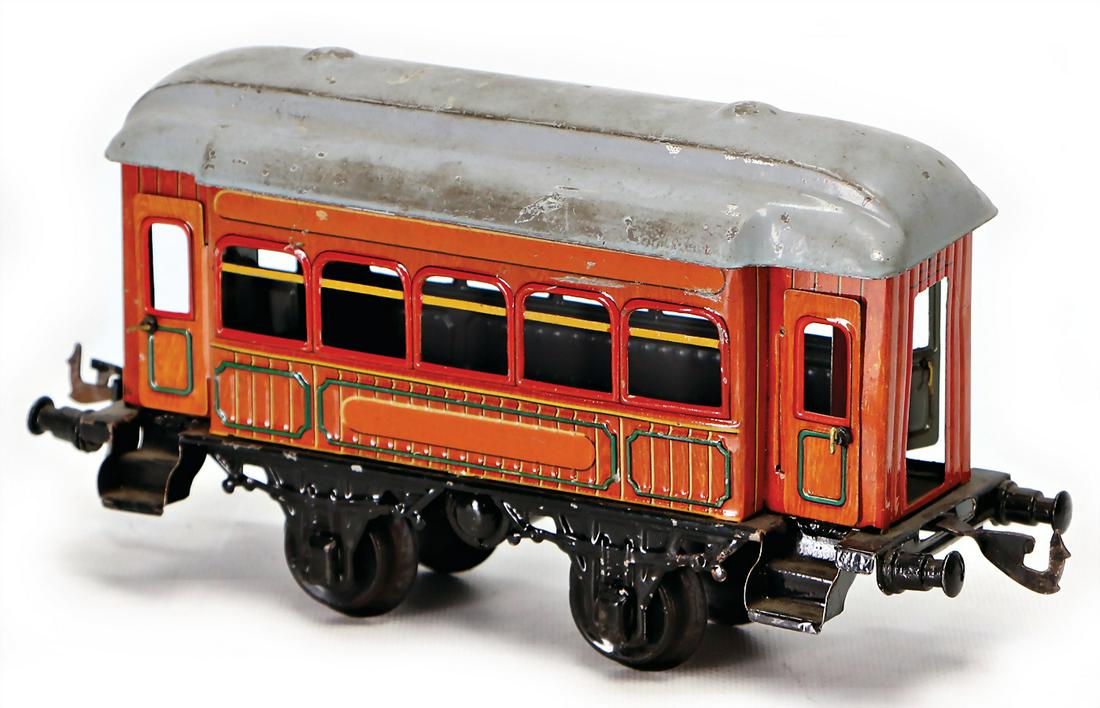 BING track 1, 2-axled passenger coach, teak-wood, 24 (1 of 1)