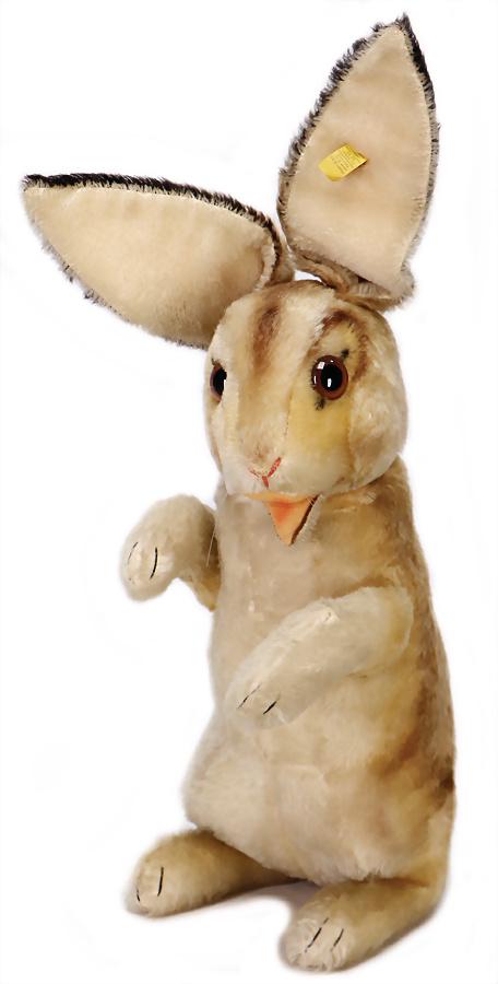 STEIFF hare, c. 1950, attending, with button and (1 of 1)