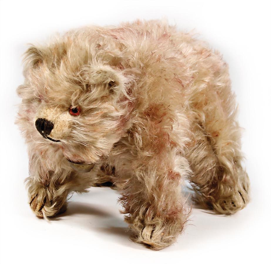 STEIFF shaggy bear, on 4 paws, c. 1925, 23 cm, with (1 of 1)