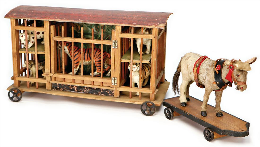 ERZGEBIRGE menagerie-car, with 5 wild animals, draught (1 of 1)