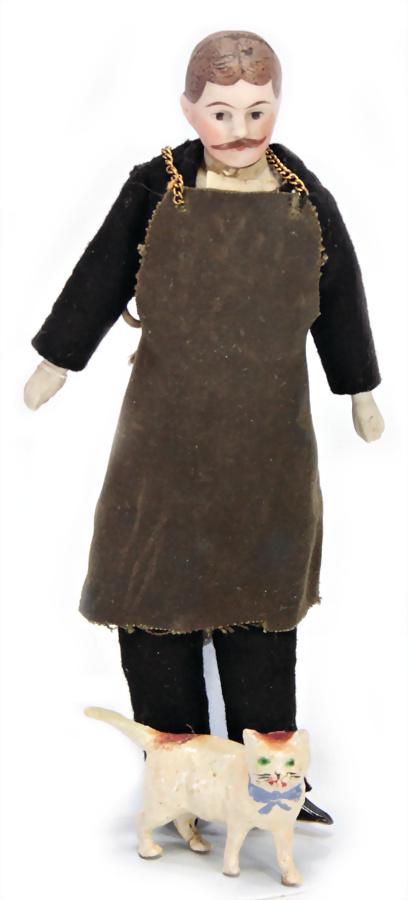 dollhouse doll, man, bisque shoulder headed doll, (1 of 1)