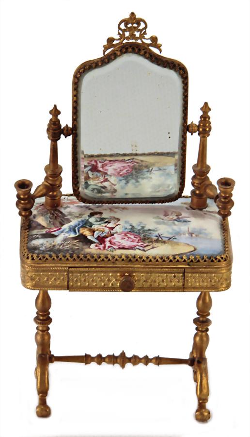 dollhouse dresser, sheet brass, gilded, with tiltable (1 of 1)