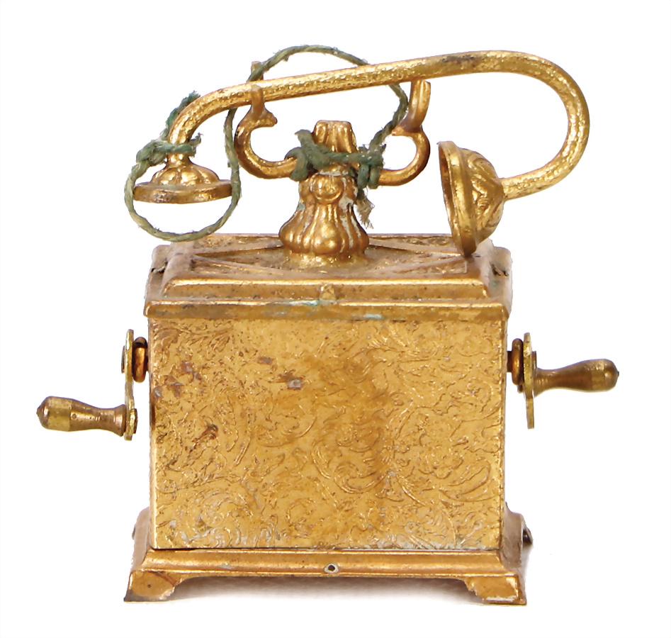 ERHARDT & SÖHNE gilded sheet brass, telephone, (1 of 1)
