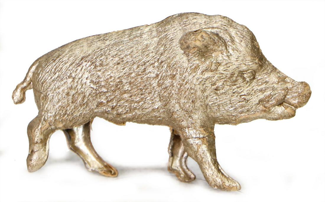 DRESDEN CARDBOARD Christmas tree decoration, wild boar, (1 of 1)