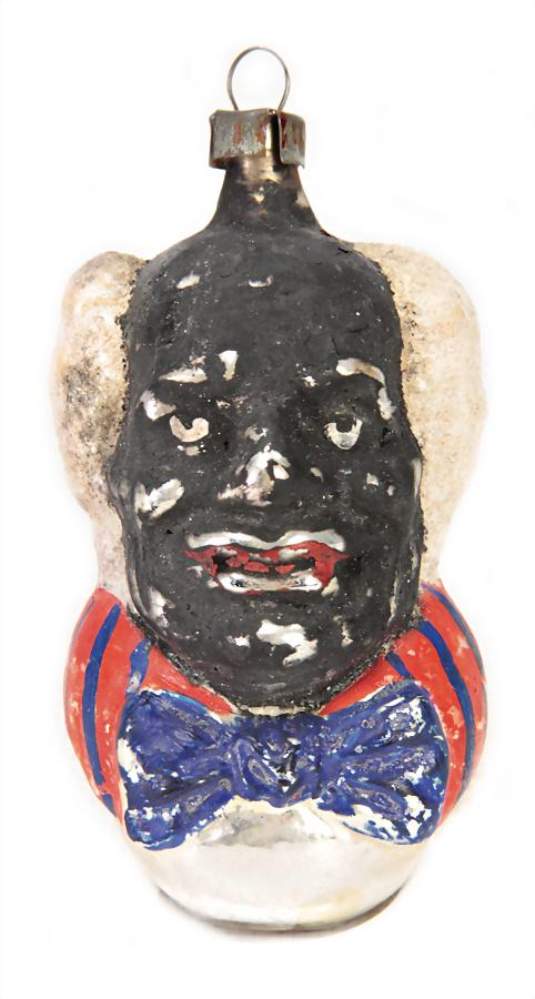 Christmas tree decoration, colored head, 9 cm   German (1 of 1)