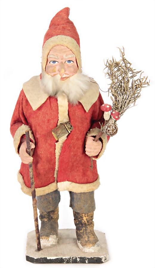 Santa Claus, papier mâché, felt clothes, probably from (1 of 1)