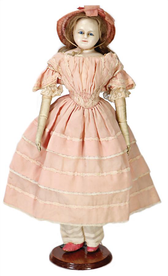 papier mâché shoulder headed doll, wax coated, 49 cm, (1 of 1)