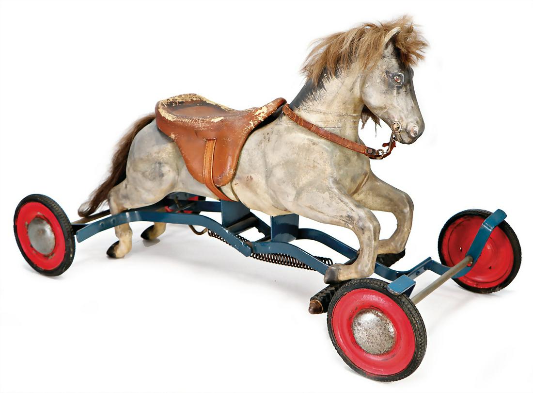 papier mâché horse, c. 1920, 66 cm, frame with sheet (1 of 1)