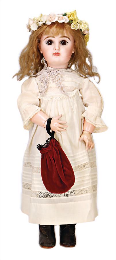 Déposé Têtê Jumeau, No. 8, bisque porcelain head doll, (1 of 3)