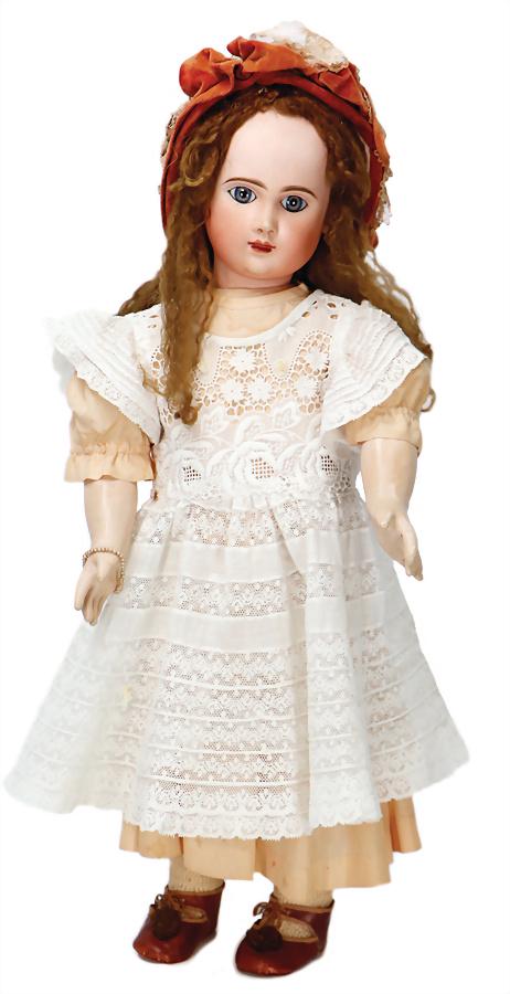 bisque porcelain head doll, France, marked star 93, 55 (1 of 3)