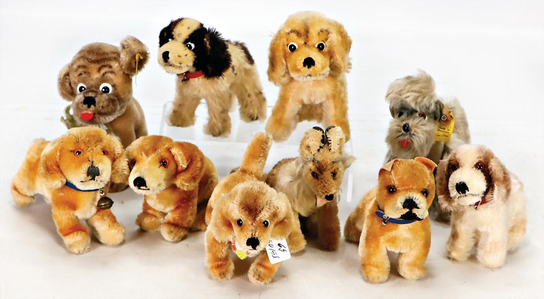 STEIFF Konv. 10 kl. Plüschhunde, bespielt, darunter (1 of 1)
