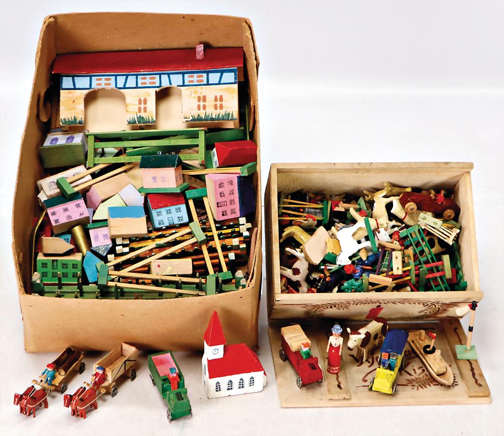 ERZGEBIRGE Dorf, dazu Figuren, Tiere, Zaunteile, 2 (1 of 1)