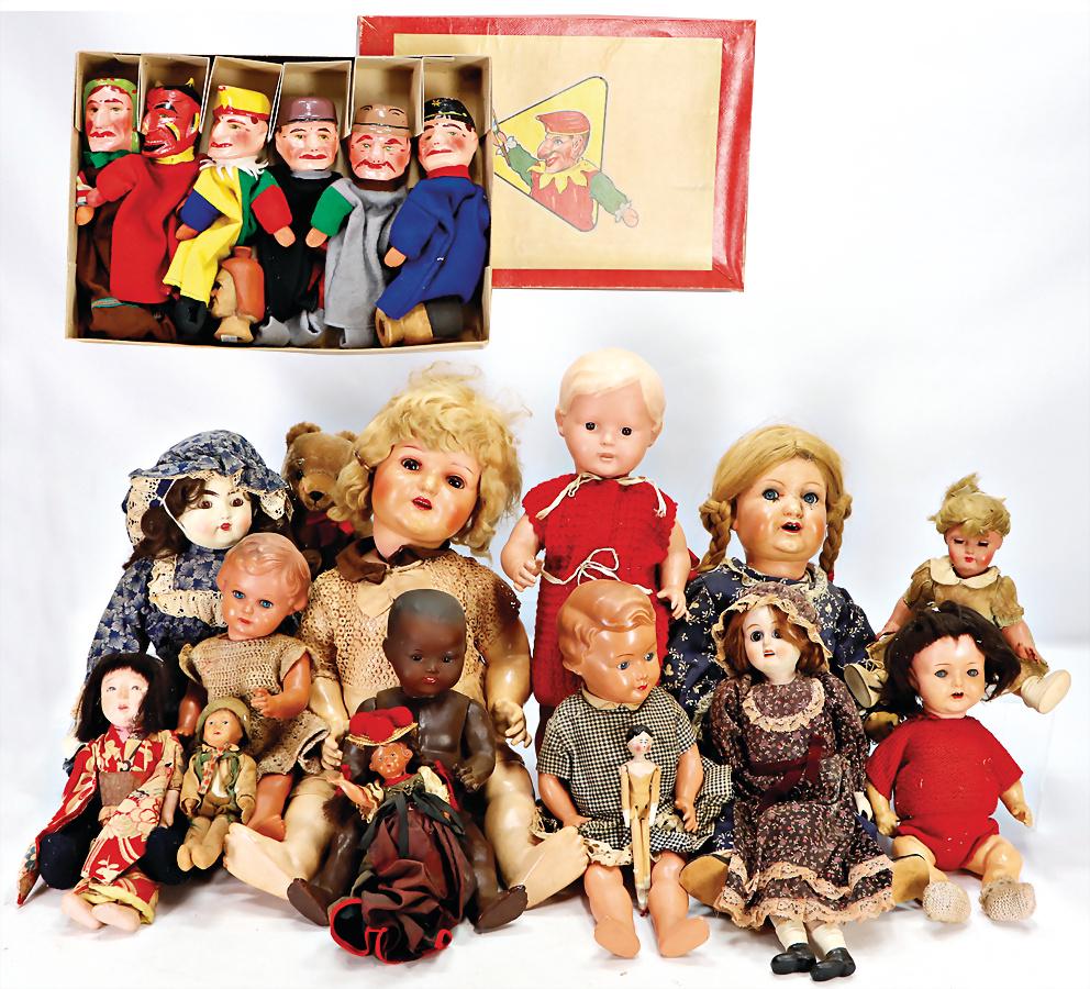 Konv. Puppen, Celluloid u. Masse, meist guter Zust.: Konv. Puppen, Celluloid u. Masse, meist guter Zust.