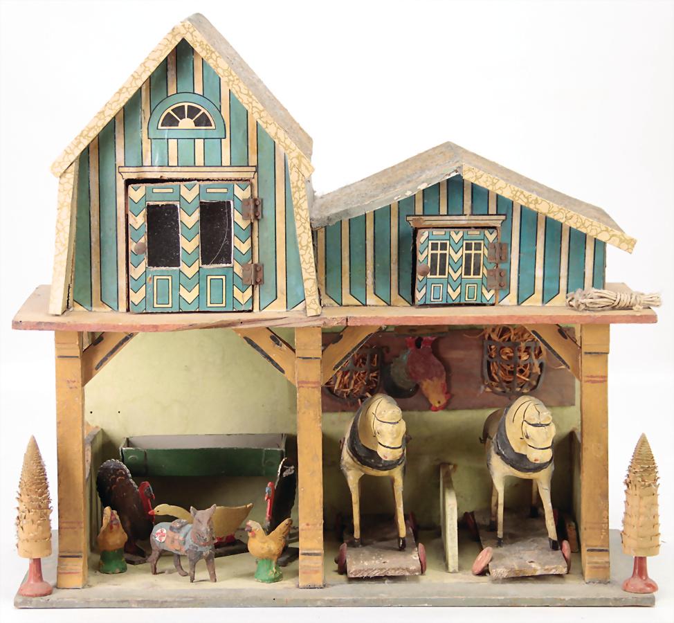 Stall, Holz, Papier beklebt, L: 40 cm, H: 36 cm, T: 17 (1 of 1)