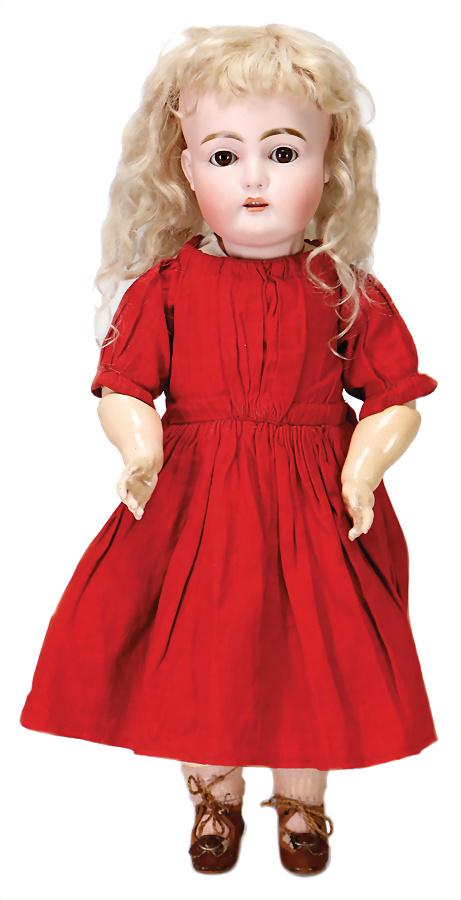 Biskuit-Porzellankopf-Puppe, 192, Kurbelkopf, braune (1 of 1)