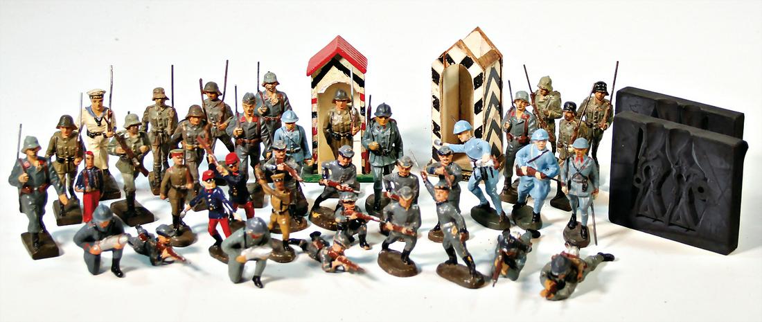 ELASTOLIN u.a. Masse-Figuren, meist 7-7,5 cm, einige (1 of 1)