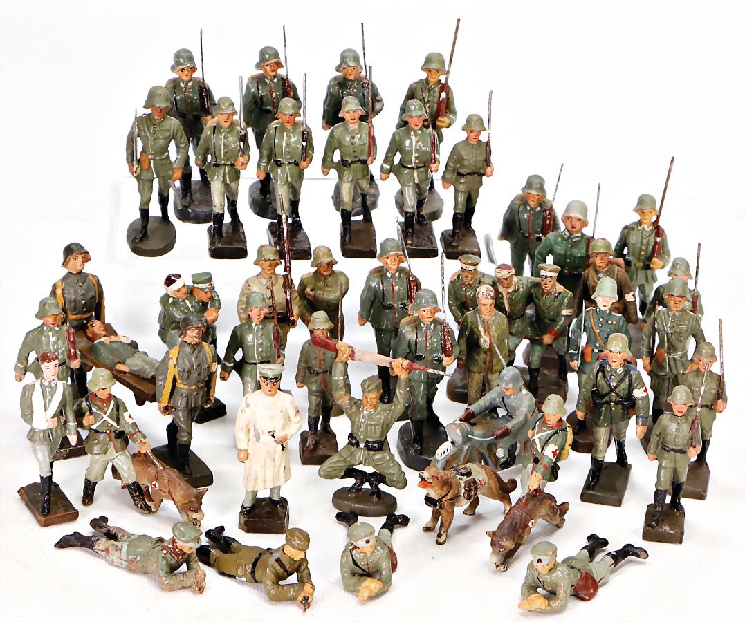 Ca. 40 Teile, ELASTOLIN, LINEOL u.a., 2. Weltkrieg, (1 of 1)