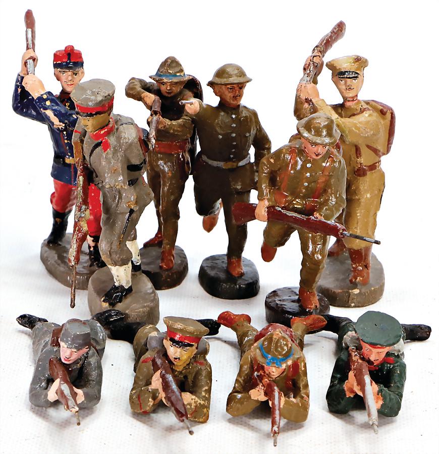 ELASTOLIN Konv. 1. Weltkrieg, 10 Teile, kämpfend, (1 of 1)