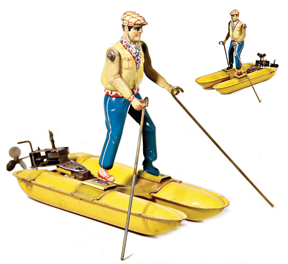 waterskier, sheet metal, lithographed, height: 18 cm, (1 of 1)