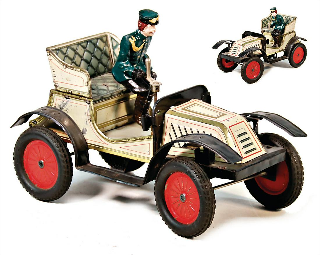 GÜNTHERMANN automobile, not complete, wheels and: GÜNTHERMANN automobile, not complete, wheels and complete rear axle mounting were supplemented, without clock mechanism, collection Katz German Description GÜNTHERMANN Automobil, nicht kompl., Räde