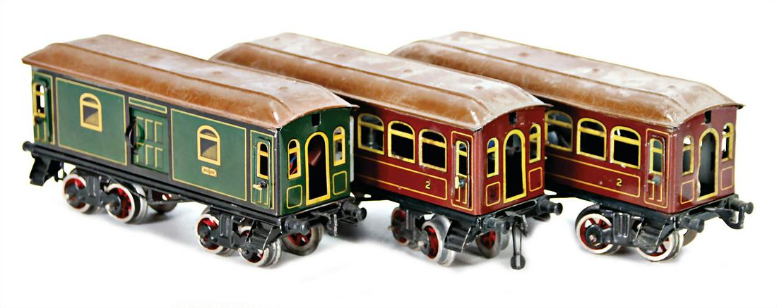 BING 3 pieces, track, 2x 4-axled passenger coach, 22 (1 of 1)