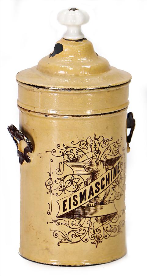 BING ice maker, sheet metal, handpainted, 15 cm, cover (1 of 1)