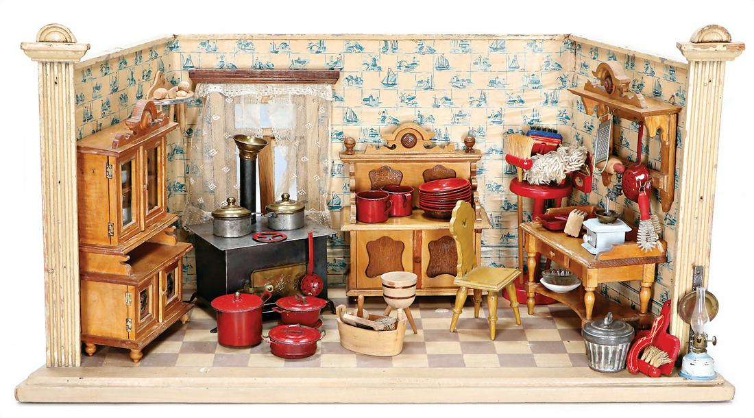 small doll kitchen, c. 1910, width: 67 cm, in the back (1 of 1)