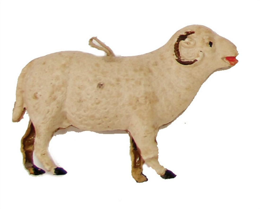 DRESDEN CARDBOARD Christmas tree decoration, ram, good: DRESDEN CARDBOARD Christmas tree decoration, ram, good condition German Description DRESDNER PAPPE Christbaumschmuck, Widder, guter Zust.