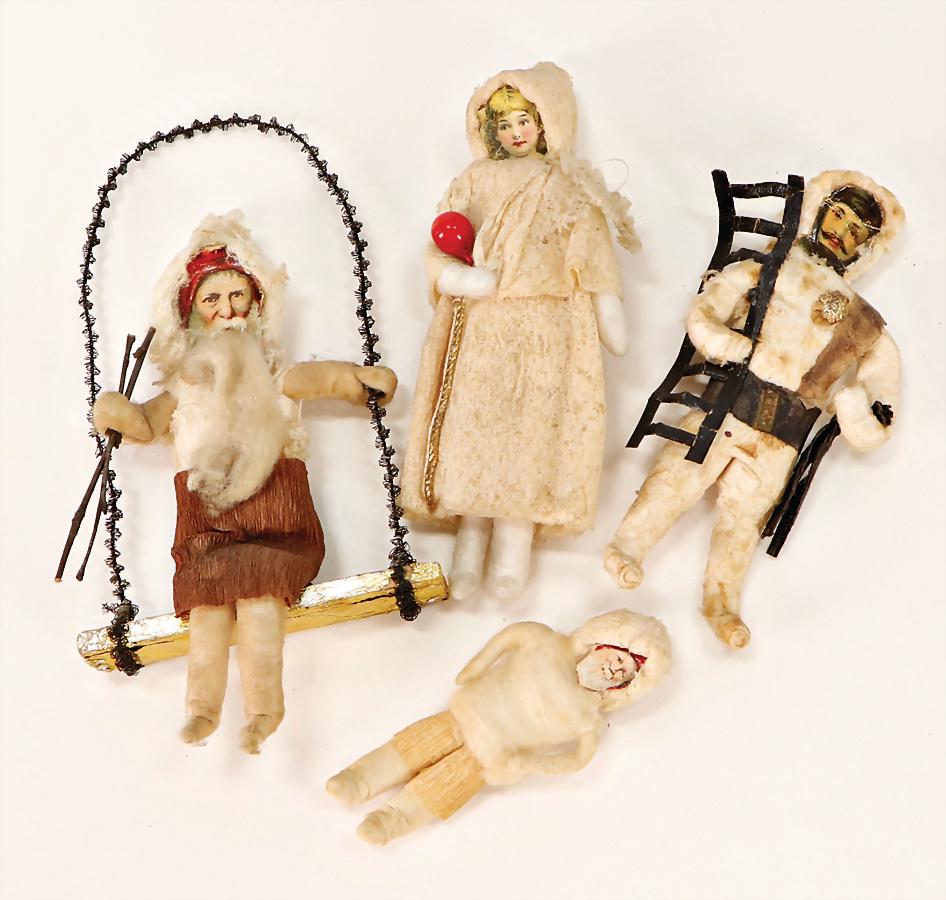 cotton wool, 4 pieces, Santa Claus on a swing, crepe (1 of 1)
