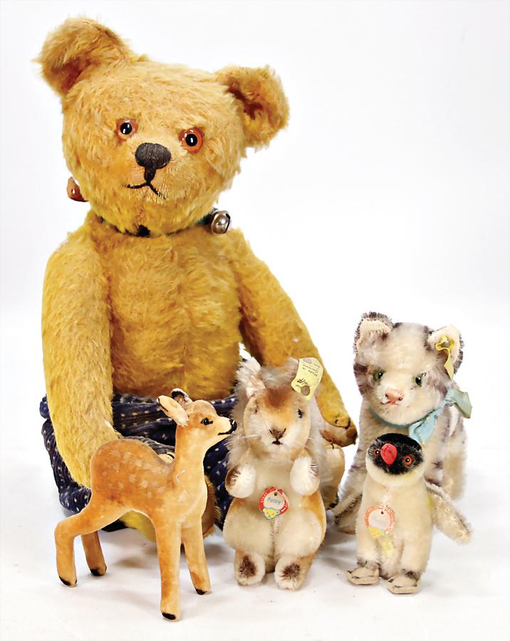 STEIFF 4 pieces, postwar era, Tabby, complete, number (1 of 1)
