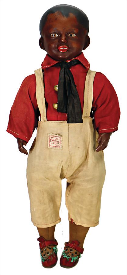 SFBJ Paris, around 1920, for the US-market,: SFBJ Paris, around 1920, for the US-market, character-head, "227 Ringhalskopf", dark-skinned, the brown painted eyes are looking to the side , opened/closed mouth, line of upper teeth, 5-part fabric b