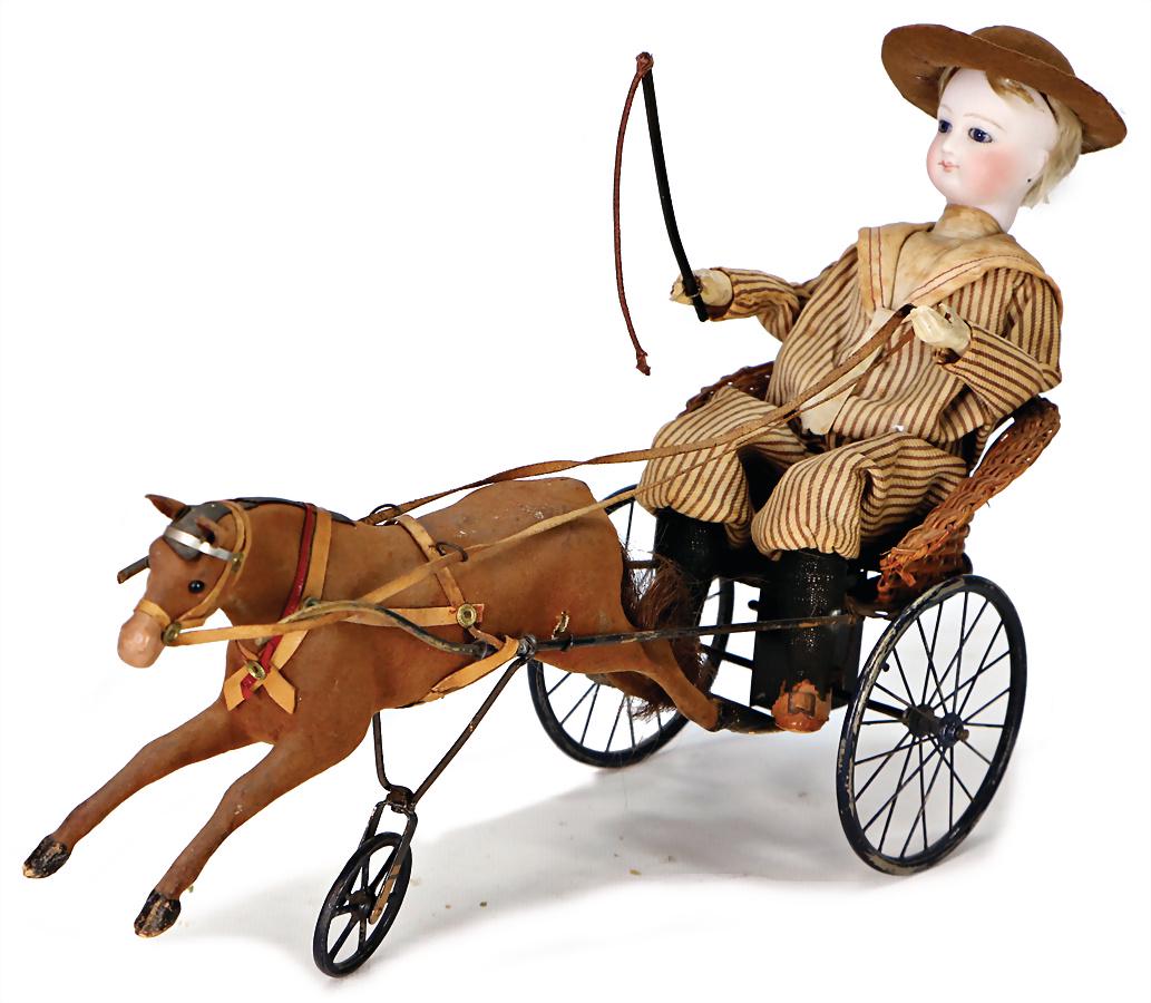 French doll machine, around 1875, one-horse carriage, (1 of 2)
