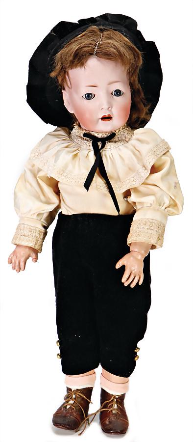 KÖNIG & WERNICKE bisque porcelain socket head,: KÖNIG & WERNICKE bisque porcelain socket head, marked K&W, blue sleepy eyes, opened mouth, 2 upper teeth, Toddler body, 53 cm, old wig German Description KÖNIG & WERNICKE Biskuit-Porze