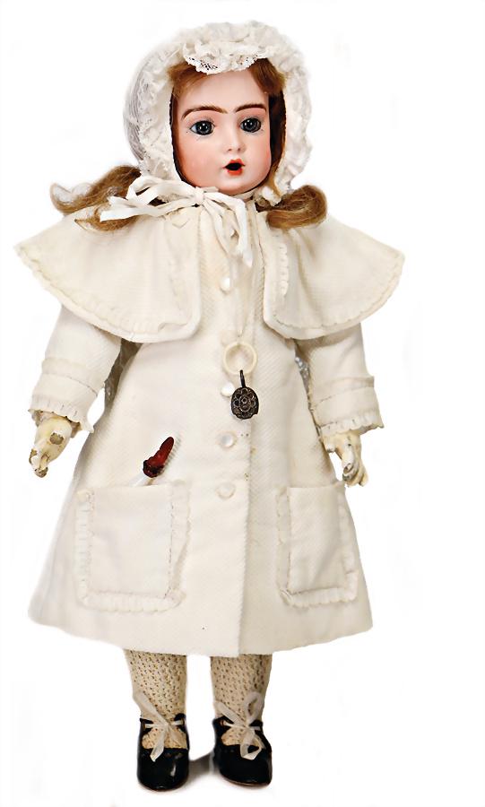 BRU TETEUR bisque porcelain socket head, fix inset blue (1 of 1)