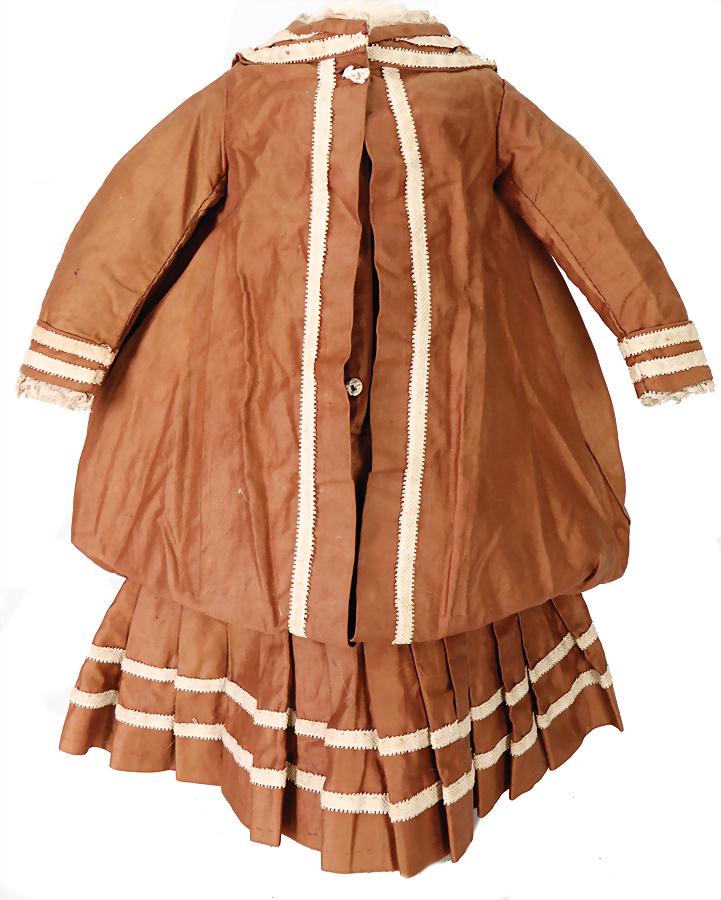 doll's outfit, dress, brown silk, for a French Bébé, (1 of 1)