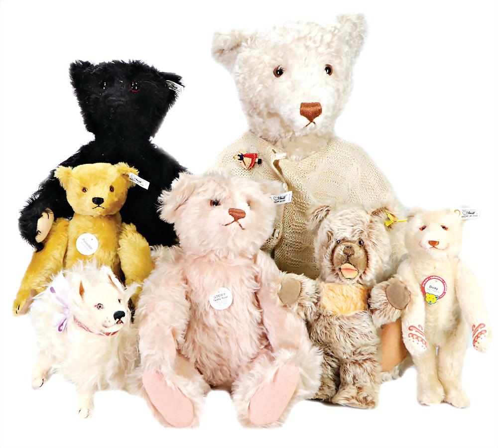 STEIFF Konv. neuere Produktion, weißer Bär, Knopf u. (1 of 1)