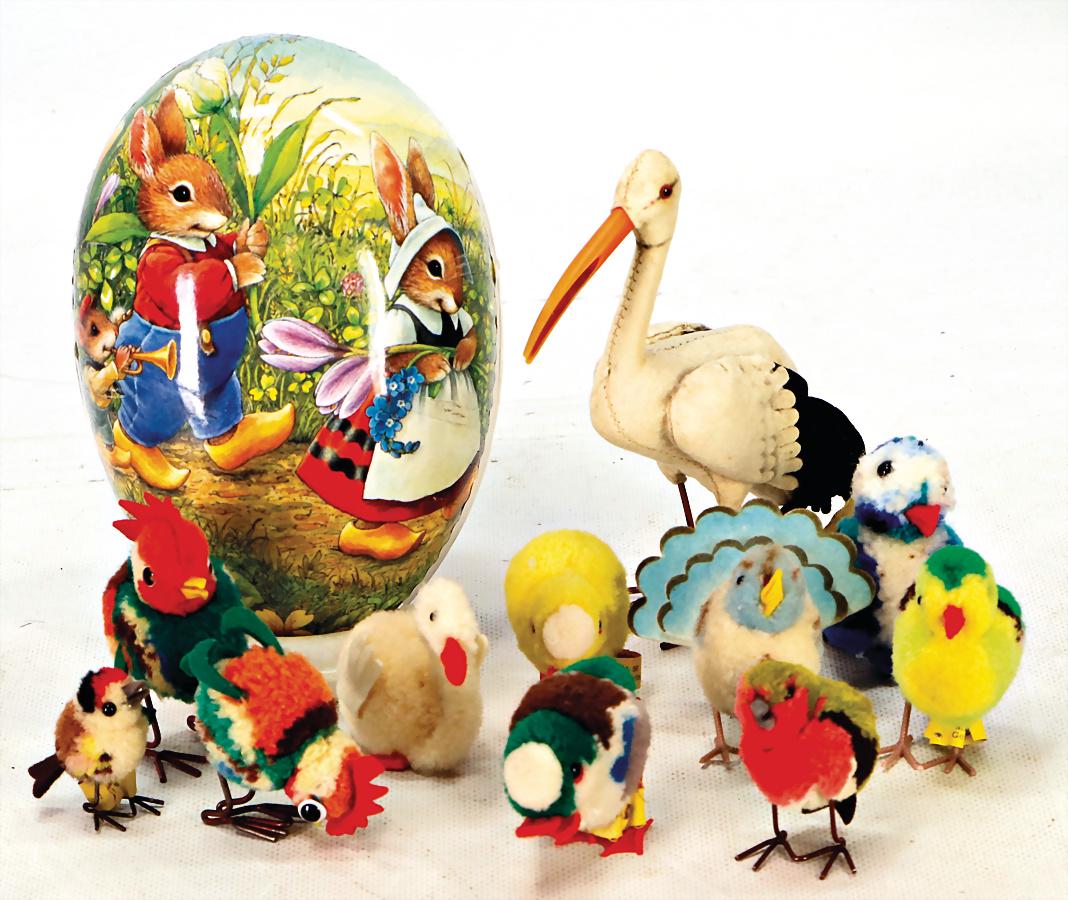 STEIFF Konv. Adebar, mit Knopf u. Fahne, 15 cm, 10 (1 of 1)