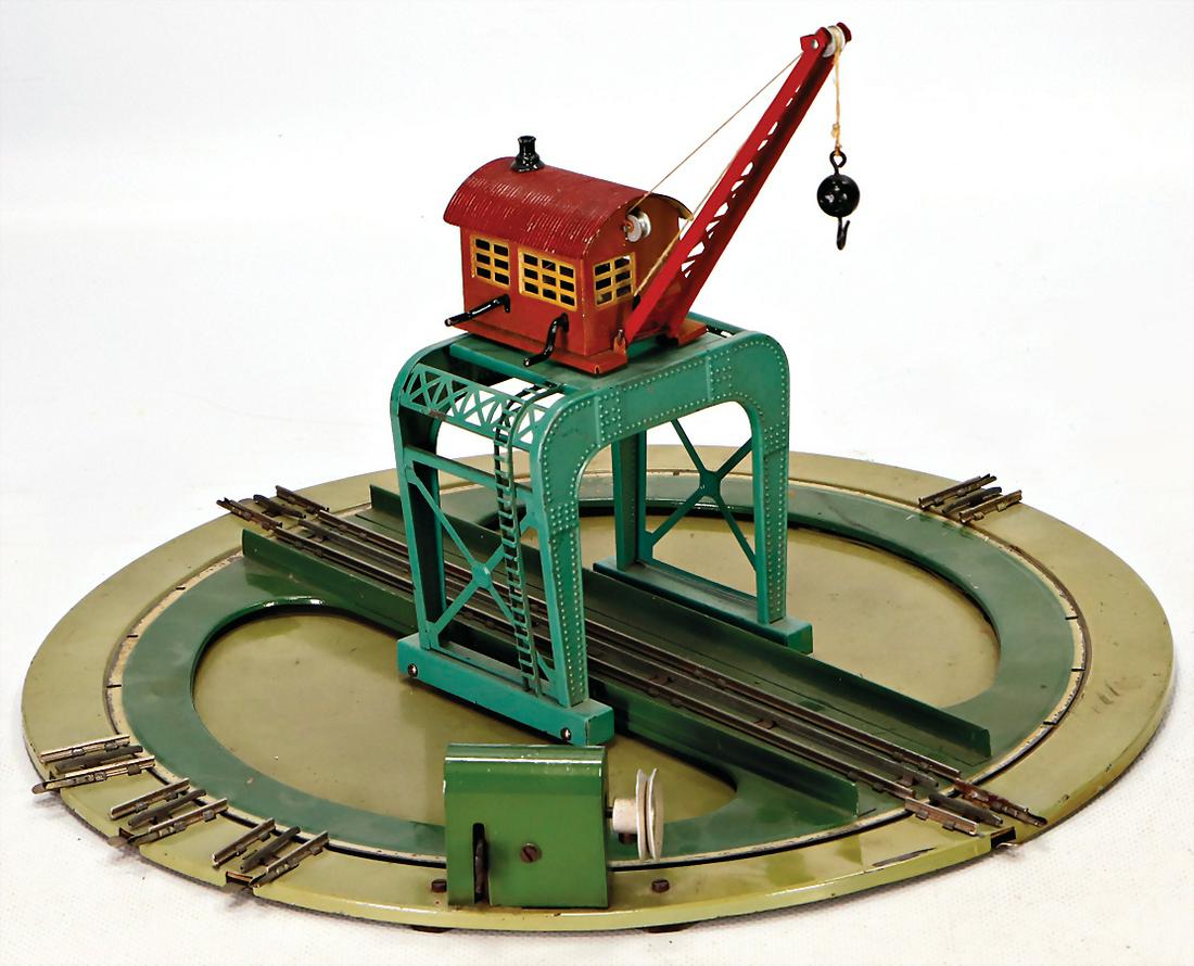 MÄRKLIN H0, Schienenkran, mit 1 Drehplatte, minim.: MÄRKLIN H0, Schienenkran, mit 1 Drehplatte, minim. Lackschäden, sonst