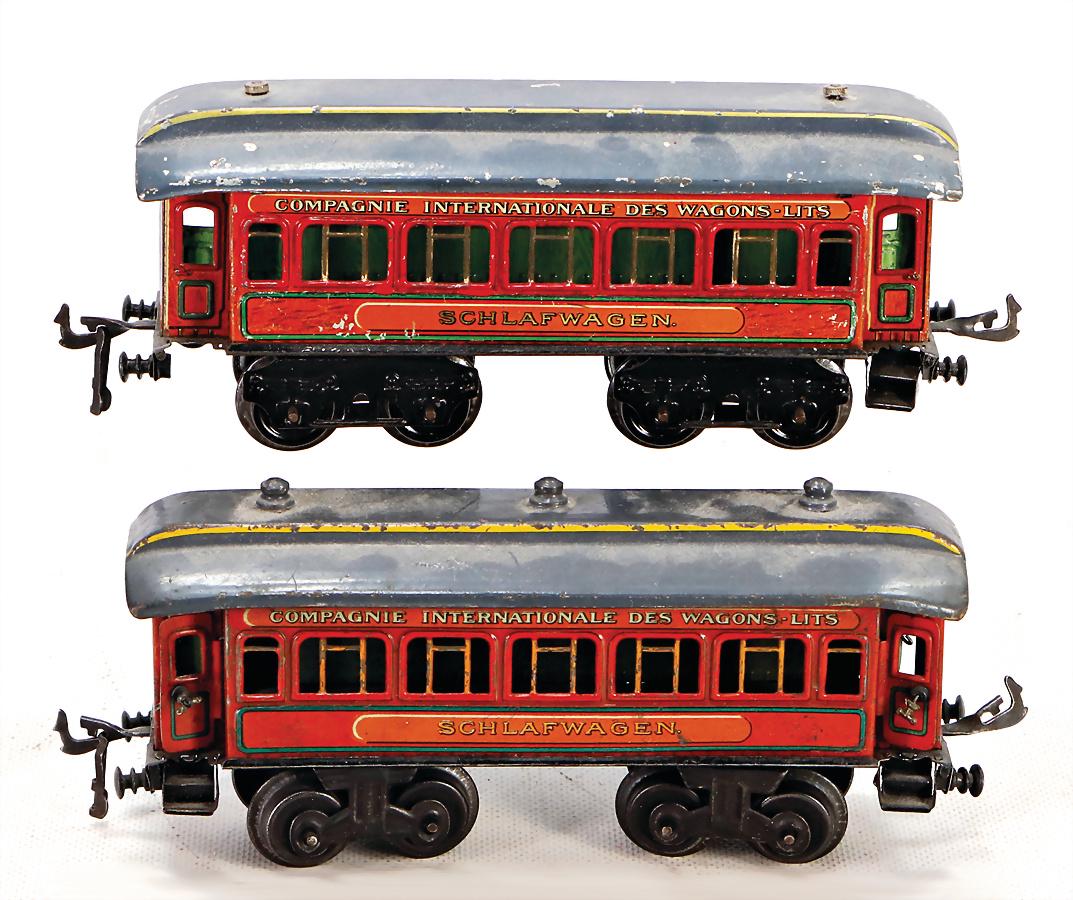 BING 2 Teile, Spur 0, 4-achsiger Schlafwagen, lithogr., (1 of 1)