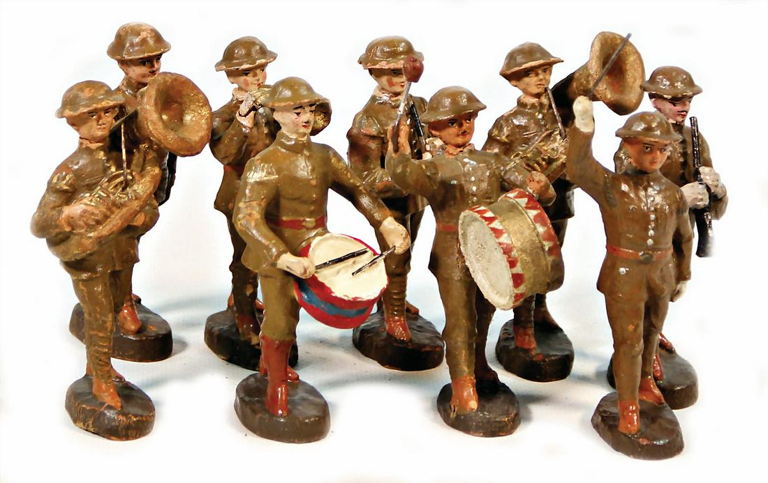 meist ELASTOLIN Masse, 10 cm, 1. Weltkrieg, Musiker, 9 (1 of 1)