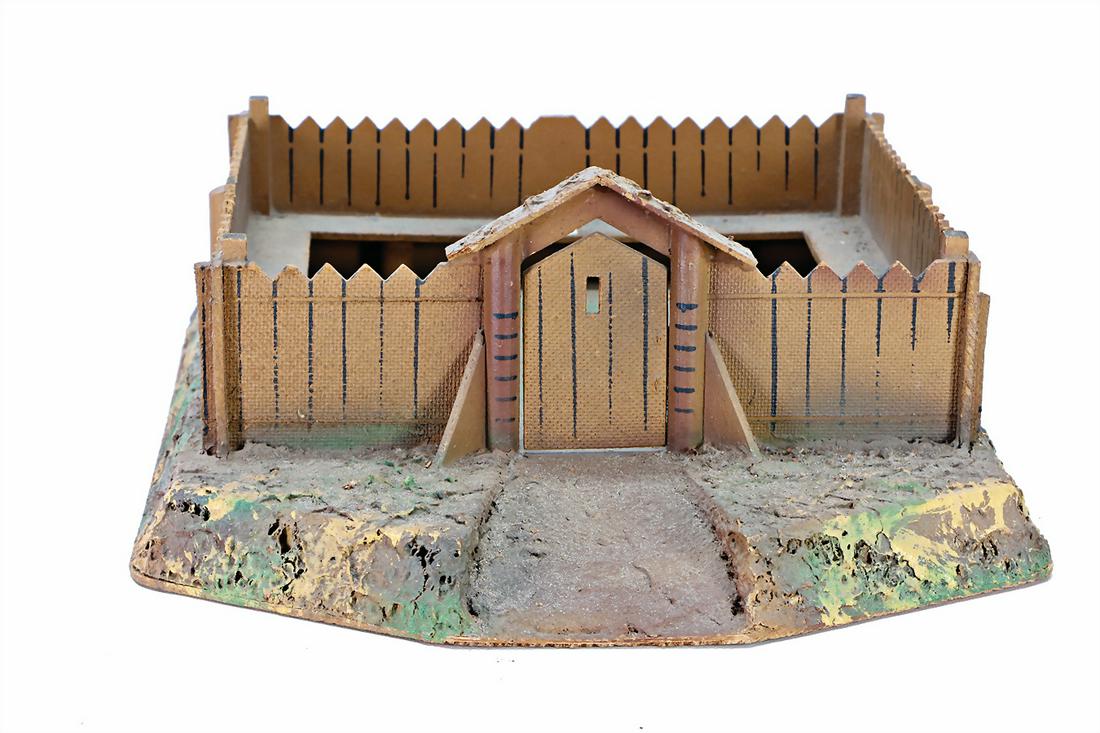 wohl ELASTOLIN Fort, Holz/Masse, Grundplatte 44x37 cm, (1 of 1)