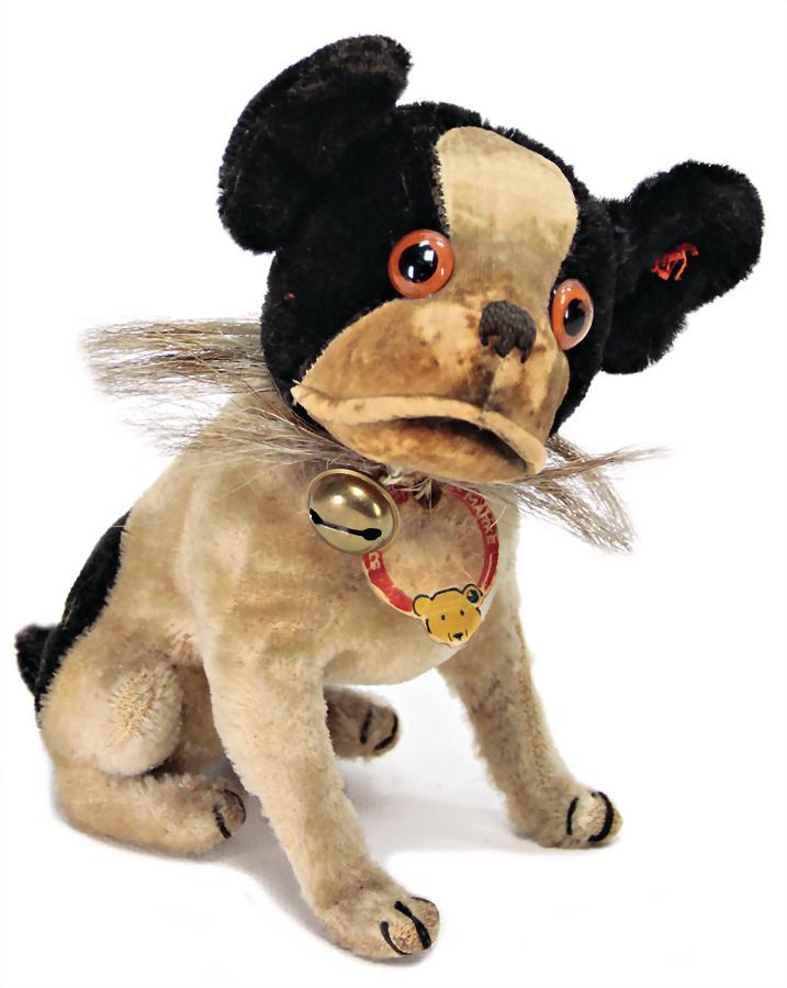STEIFF Bully, pre-war era, with button, long stretched (1 of 3)