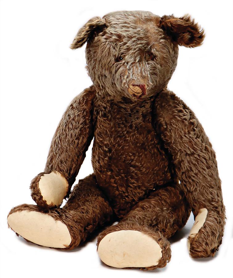 STEIFF bear, '30s, dark-brown, 60 cm, with button, long (1 of 2)
