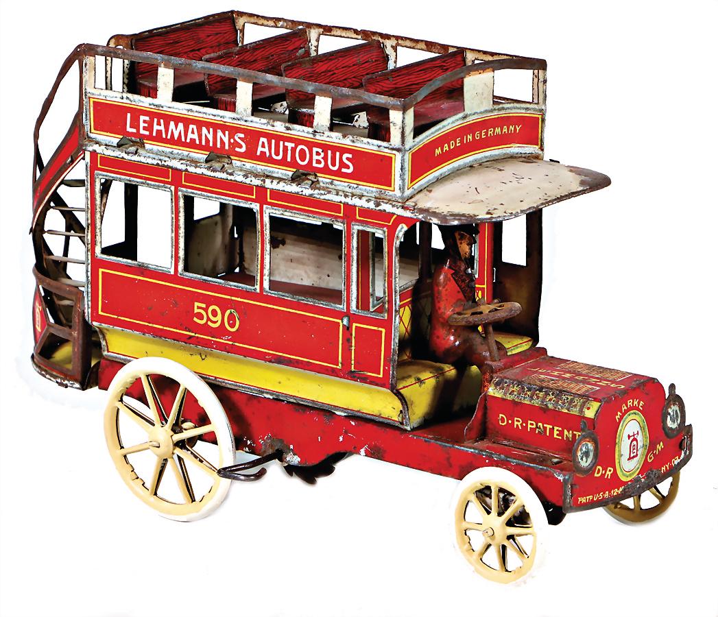 LEHMANN bus 590, sheet metal, lithographed, coil spring (1 of 1)