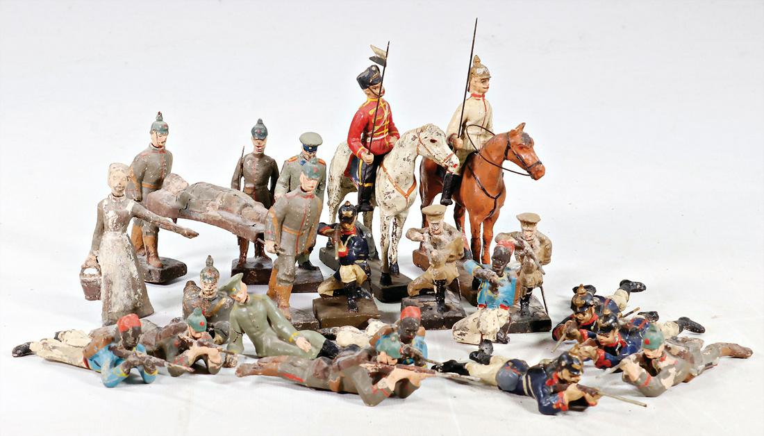 LINEOL mixed lot of  mass figures, World War I, 9 cm, (1 of 1)