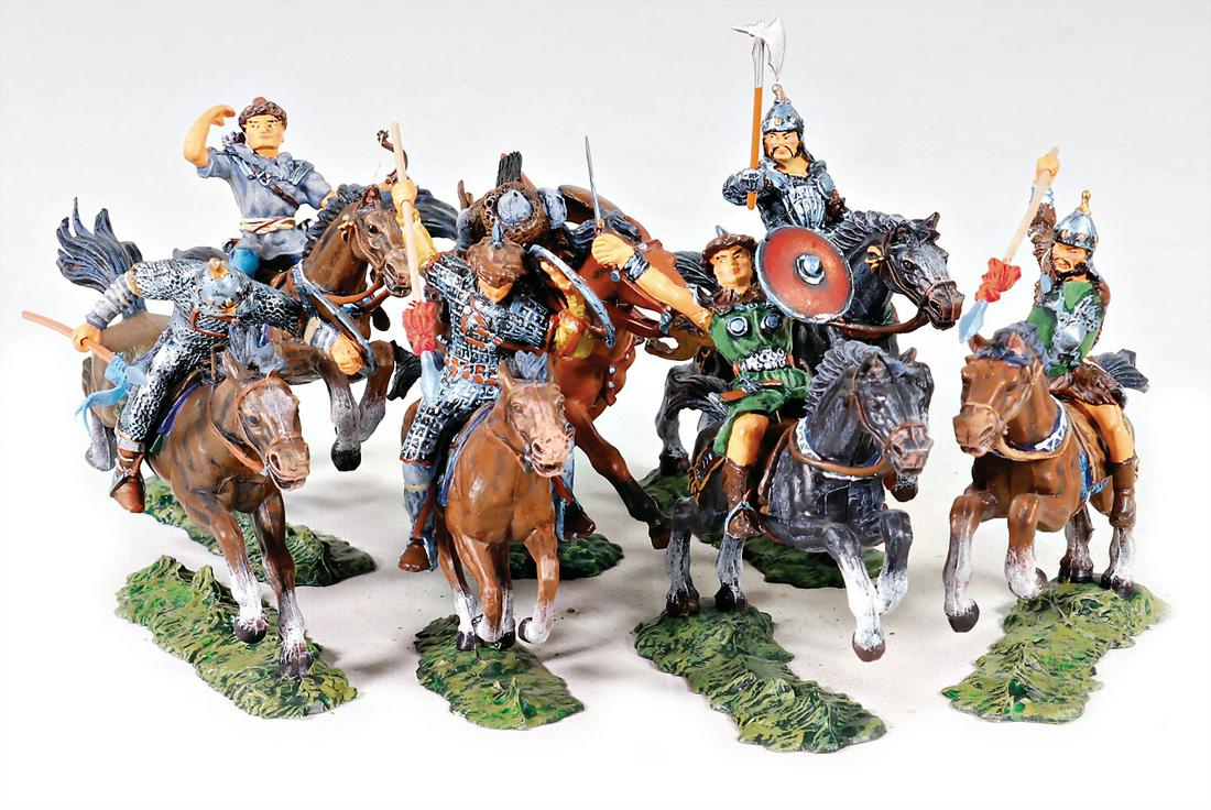 ELASTOLIN mixed lot of  7 Huns, riding with spear and (1 of 1)